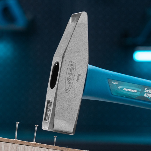 Молоток слесарный, 400 г, квадратный боек, фибергласовая обрезиненная рукоятка Gross по ценам производителя в Челябинске с доставкой по всей России