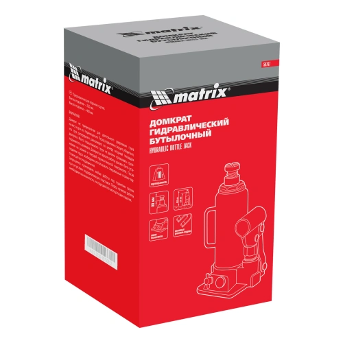 Домкрат гидравлический бутылочный, 10 т, h подъема 230-460 мм Matrix по ценам производителя в Челябинске с доставкой по всей России