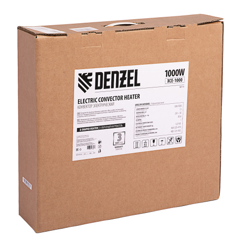 Конвектор электрический XCE-1000, 230 В, 1000 Вт, X-образный нагреватель Denzel по ценам производителя в Челябинске с доставкой по всей России