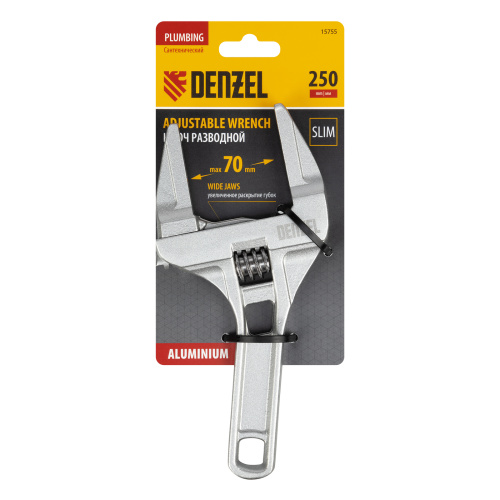 Ключ разводной 205 мм, алюминиевый Denzel по ценам производителя в Челябинске с доставкой по всей России
