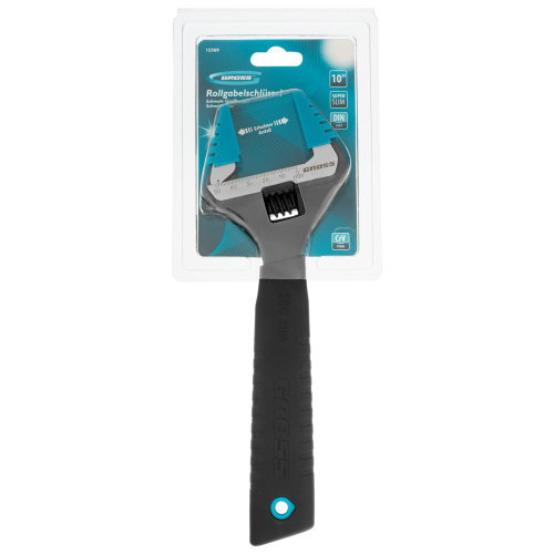 Ключ разводной, 250 мм, CrV, тонкие губки, защитные насадки Gross по ценам производителя в Челябинске с доставкой по всей России