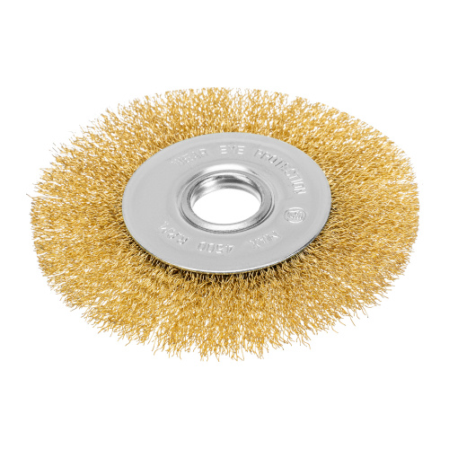 Щетка для УШМ, 125 мм, посадка 22.2 мм, плоская, латунированная витая проволока Matrix по ценам производителя в Челябинске с доставкой по всей России