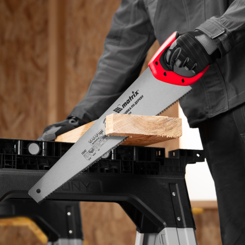 Ножовка по дереву, 500 мм, 7-8 TPI, зуб-3D, каленый зуб, двухкомпонентная рукоятка Matrix по ценам производителя в Челябинске с доставкой по всей России