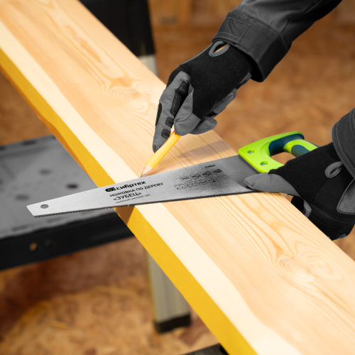 Ножовка по дереву"Зубец" для точных пильных работ, 350 мм, каленый зуб 2D, 14 TPI, двухкомпонентная рукоятка Сибртех по ценам производителя в Челябинске с доставкой по всей России