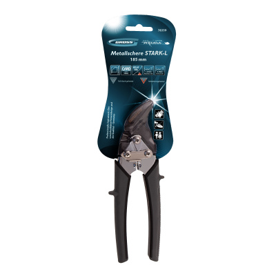 Ножницы по металлу "Piranha", 185 мм, прямой и левый рез, сталь СrM, двухкомпонентные рукоятки Gross по ценам производителя в Челябинске с доставкой по всей России