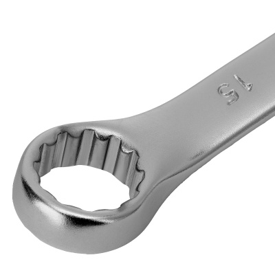 Ключ комбинированный, 15 мм, CrV, матовый хром Stels по ценам производителя в Челябинске с доставкой по всей России