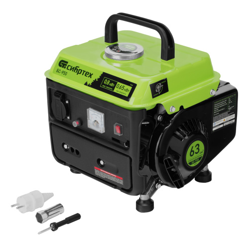 Генератор бензиновый БС-950, 0.8 кВт, 230 В, 2-х тактный, 4 л, ручной стартер Сибртех по ценам производителя в Челябинске с доставкой по всей России