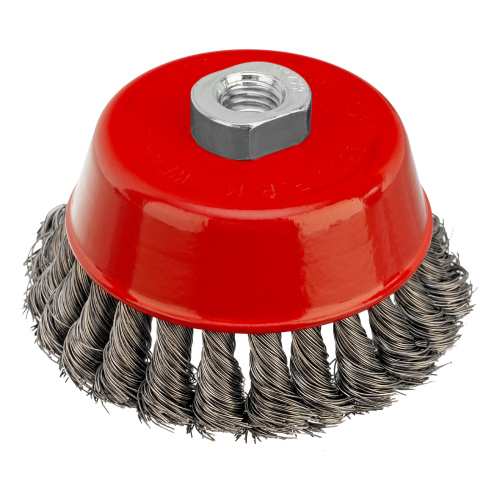 Щетка для УШМ, 100 мм, М14, "чашка", крученая проволока 0.35 мм Matrix по ценам производителя в Челябинске с доставкой по всей России