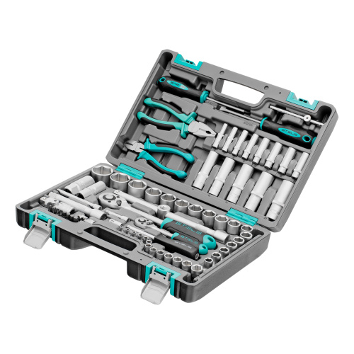 Набор инструментов, 1/2", 1/4", CrV, пластиковый кейс 69 предметов Stels по ценам производителя в Челябинске с доставкой по всей России