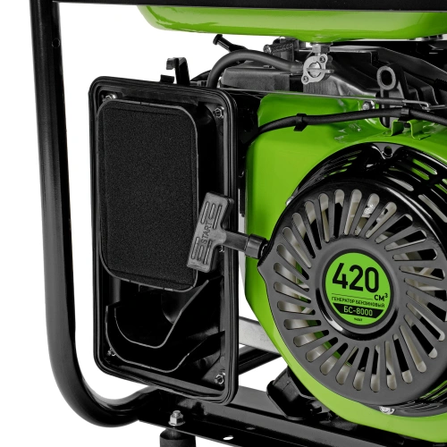 Генератор бензиновый БС-8000, 6,6 кВт, 230В, четырехтактный, 25 л, ручной стартер Сибртех по ценам производителя в Челябинске с доставкой по всей России