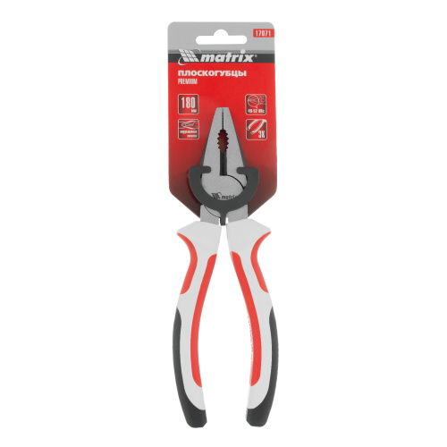 Плоскогубцы Premium, 180 мм, трехкомпонентные рукоятки Matrix по ценам производителя в Челябинске с доставкой по всей России