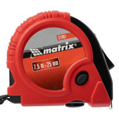 Рулетка Rubber,7,5 м х 25 мм,обрезиненный корпус Matrix по ценам производителя в Челябинске с доставкой по всей России
