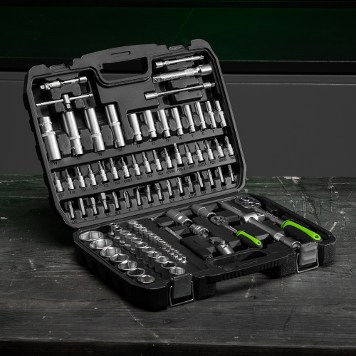 Набор инструмента, 1/2", 1/4", пластиковый кейс, 108 предметов Сибртех по ценам производителя в Челябинске с доставкой по всей России