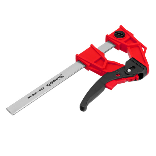 Струбцина реечная быстрозажимная, усиленная, пластиковый корпус рычажно-храповой механизм, 200 х 100 х 351 мм, штанга 5 х 22 мм Matrix по ценам производителя в Челябинске с доставкой по всей России