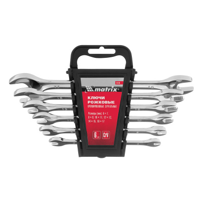 Набор ключей рожковых 6 шт, 6-17 мм, CrV, Elliptical, зеркальное хромирование Matrix по ценам производителя в Челябинске с доставкой по всей России