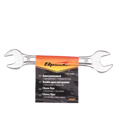 Ключ рожковый, 8 х 9 мм, хромированный Sparta по ценам производителя в Челябинске с доставкой по всей России
