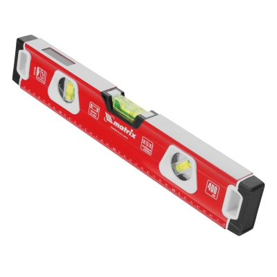 Уровень алюминиевый, магнит, фрезерованный, 3 глазка (1 зеркальный) 400 мм Matrix по ценам производителя в Челябинске с доставкой по всей России