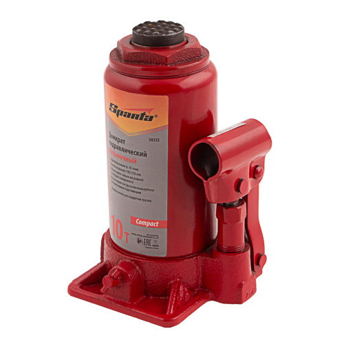 Домкрат гидравлический бутылочный 10 т, h подъема 190-370 мм Sparta Compact по ценам производителя в Челябинске с доставкой по всей России