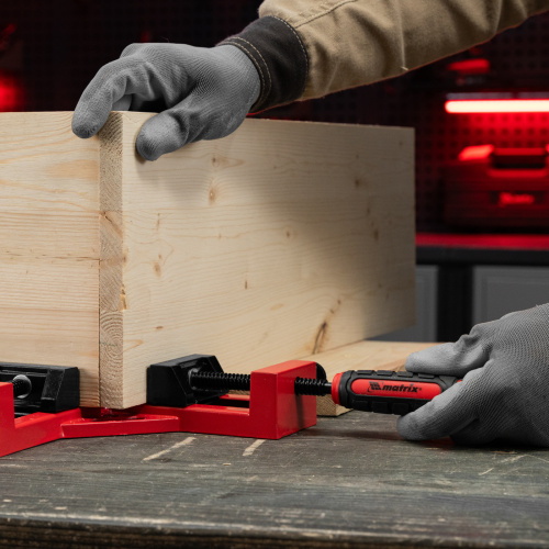 Струбцина угловая, быстрозажимная, 65/65 мм, двухкомпонентные обрезиненные рукоятки Matrix по ценам производителя в Челябинске с доставкой по всей России