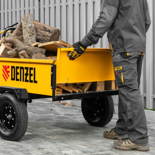 Прицеп для мотоблока TT-500, оцинк., груз. 500 кг, рег. сцепка, колеса 4.00-10, в упаковке Denzel по ценам производителя в Челябинске с доставкой по всей России