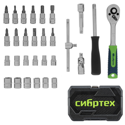 Набор инструментов, 1/4", пластиковый кейс, 29 предметов Сибртех по ценам производителя в Челябинске с доставкой по всей России