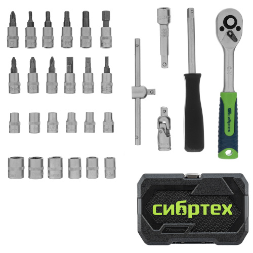 Набор инструментов, 1/4", пластиковый кейс, 29 предметов Сибртех по ценам производителя в Челябинске с доставкой по всей России