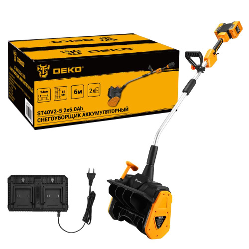 Снегоуборщик аккумуляторный DEKO ST40V2-5, 2*20В, 2*5.0Ач купить в Москве с доставкой по всей России | ProtosMarket.ru