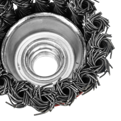 Щетка для УШМ, 65 мм, М14, "чашка", крученая проволока 0.8 мм Matrix по ценам производителя в Челябинске с доставкой по всей России