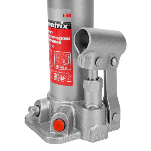 Домкрат гидравлический бутылочный, 2 т, высота подъема 181-345 мм Matrix по ценам производителя в Челябинске с доставкой по всей России