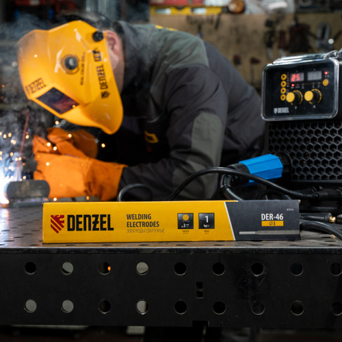 Электроды DER-46, диам. 3 мм, 1 кг, рутиловое покрытие Denzel по ценам производителя в Челябинске с доставкой по всей России