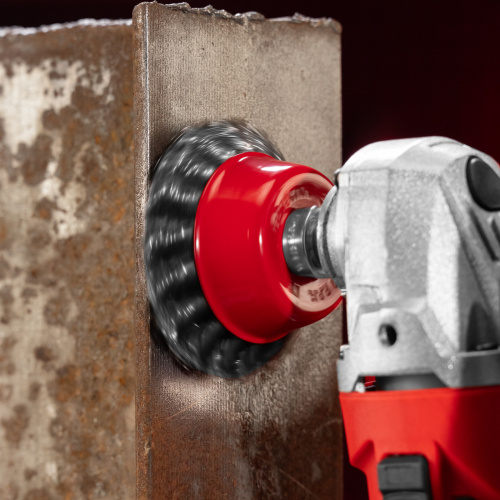 Щетка для УШМ, 75 мм, М14, "чашка", крученая проволока 0.5 мм Matrix по ценам производителя в Челябинске с доставкой по всей России