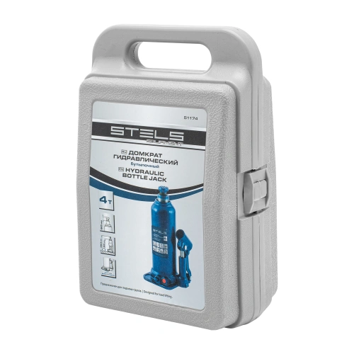 Домкрат гидравлический бутылочный, 4 т, h подъема 188-363 мм, в пластиковом кейсе Stels по ценам производителя в Челябинске с доставкой по всей России