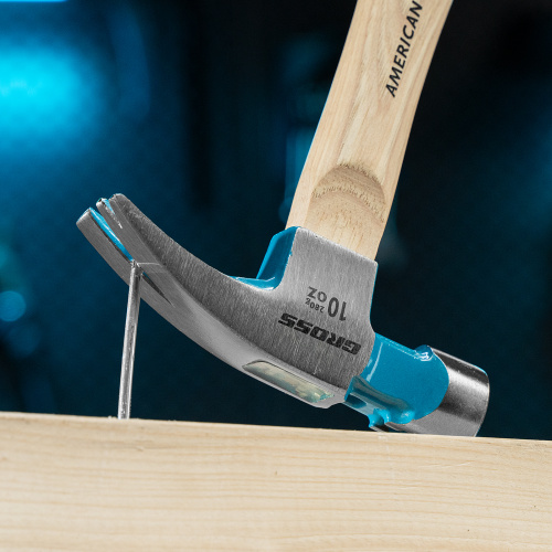 Молоток-гвоздодер, 280 г, угол 75, магнит, обрезиненная рукоятка American hickory GROSS по ценам производителя в Челябинске с доставкой по всей России
