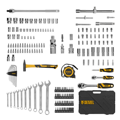 Набор инструментов, 1/2", 1/4", CrV, S2, пластиковый кейс, 194 предмета Denzel по ценам производителя в Челябинске с доставкой по всей России
