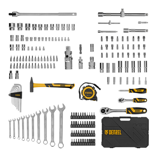 Набор инструментов, 1/2", 1/4", CrV, S2, пластиковый кейс, 194 предмета Denzel по ценам производителя в Челябинске с доставкой по всей России