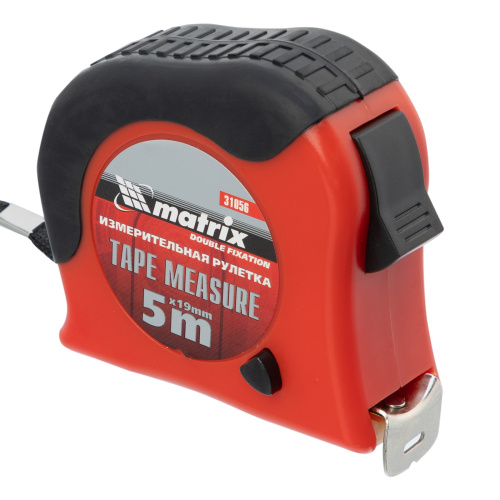 Рулетка Double fixation,5 м х 19 мм,обрезиненный корпус,двойная плавная фиксация Matrix по ценам производителя в Челябинске с доставкой по всей России