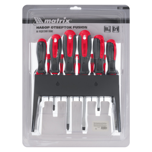 Набор отверток Fusion на подвесной полке 18 шт, CrV Matrix по ценам производителя в Челябинске с доставкой по всей России