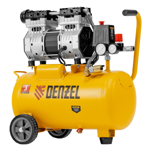 Компрессор DLS950/24 безмаслянный малошумный 950 Вт, 165 л/мин, ресивер 24 л Denzel по ценам производителя в Челябинске с доставкой по всей России