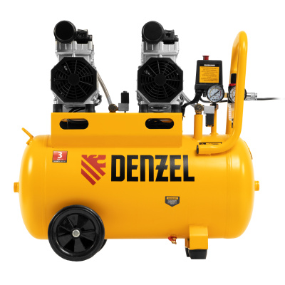Компрессор безмасляный, малошумный DLS 1500/50, 1500 ВТ, 2x750, 50 л, 260 л/мин Denzel по ценам производителя в Челябинске с доставкой по всей России