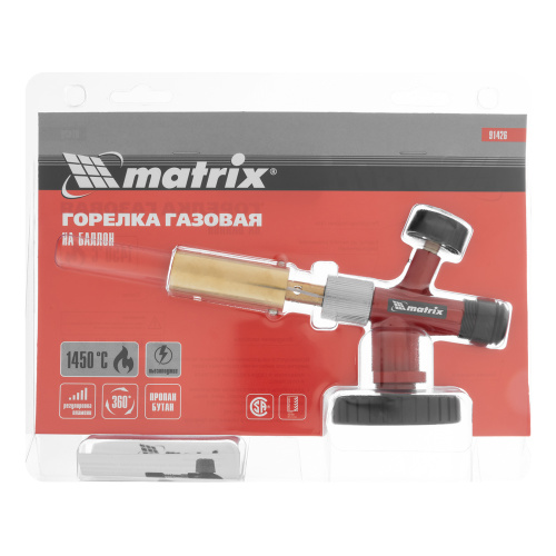 Профессиональная горелка на газовый баллон, пьезоподжиг, металлический корпус Matrix по ценам производителя в Челябинске с доставкой по всей России
