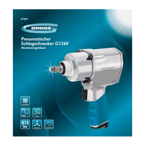 Гайковерт пневматический ударный G1260,1/2, Twin Hammer, 813Нм, 7000 об/мин Gross по ценам производителя в Челябинске с доставкой по всей России