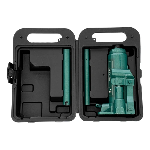 Домкрат гидравлический бутылочный, 3 т, 180-320 мм, в пласт. кейсе Сибртех по ценам производителя в Челябинске с доставкой по всей России