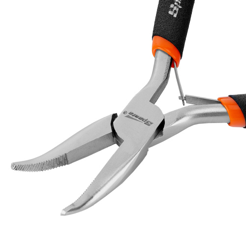 Длинногубцы изогнутые Mini, 130 мм, никелированные, авторазжим Sparta по ценам производителя в Челябинске с доставкой по всей России