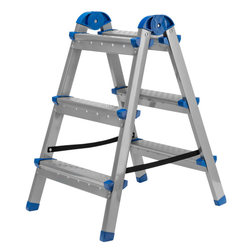 Стремянка двухсторонняя 3 ступени, сталь профиль, стальные ступени, Сибртех по ценам производителя в Челябинске с доставкой по всей России