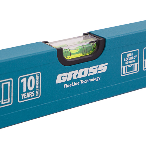 Уровень алюминиевый усиленный, 1200 мм, 3 глазка Gross по ценам производителя в Челябинске с доставкой по всей России