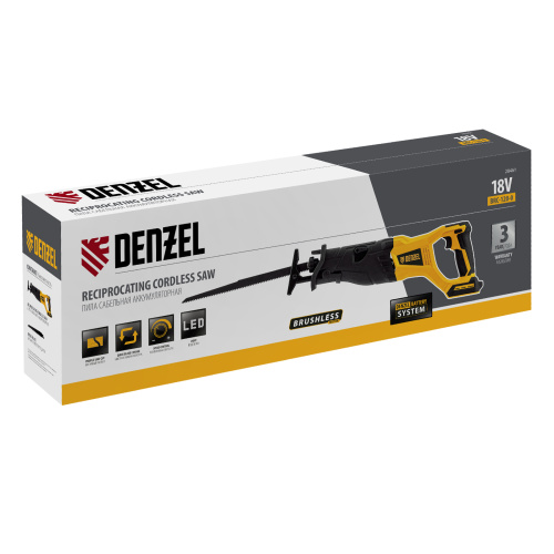Пила сабельная аккумуляторная бесщет BRC-120-0,  18В Li-Ion Denzel по ценам производителя в Челябинске с доставкой по всей России