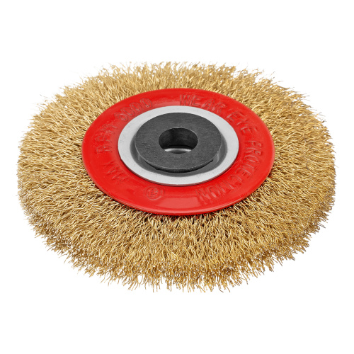 Щетка для точила, 100 мм, посадка 20 мм, плоская, латунир. витая проволока Matrix по ценам производителя в Челябинске с доставкой по всей России