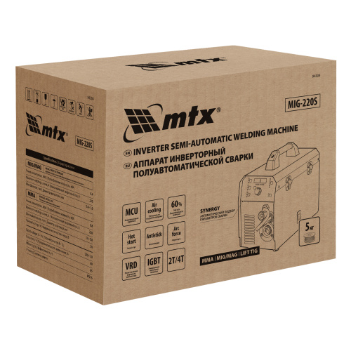 Аппарат инвертор. полуавтомат. cварки MIG-220S, 220A, ПВ 60%, катушка 5 кг MTX по ценам производителя в Челябинске с доставкой по всей России