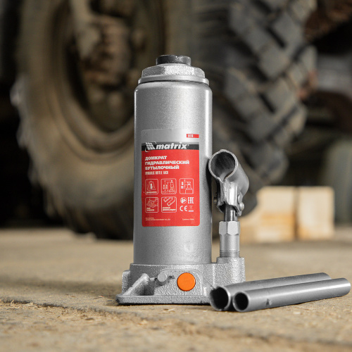 Домкрат гидравлический бутылочный, 8 т, h подъема 230-457 мм Matrix по ценам производителя в Челябинске с доставкой по всей России