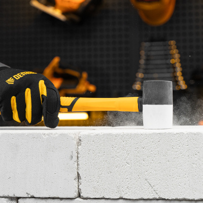 Киянка резиновая, 225 г, черно-белая, фибергласовая рукоятка c TPR покрытием Denzel по ценам производителя в Челябинске с доставкой по всей России